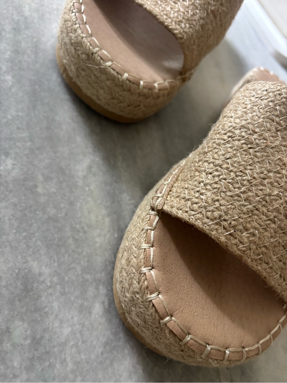 BEACH by Matisse Neutral Woven Platform Slide Sandals in Beige - Picture 3 of 6